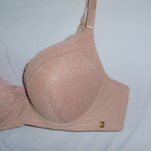 Lot of 2 Vince Camuto Rachel Zoe Bras 36B Leopard Smooth T-shirt Lace Tan - Picture 5 of 16